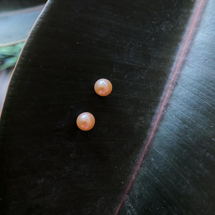 Round Pink Pearl Stud