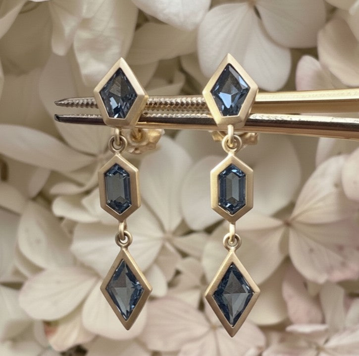 Grey Spinel Mixed-Shape Dangle Earrings