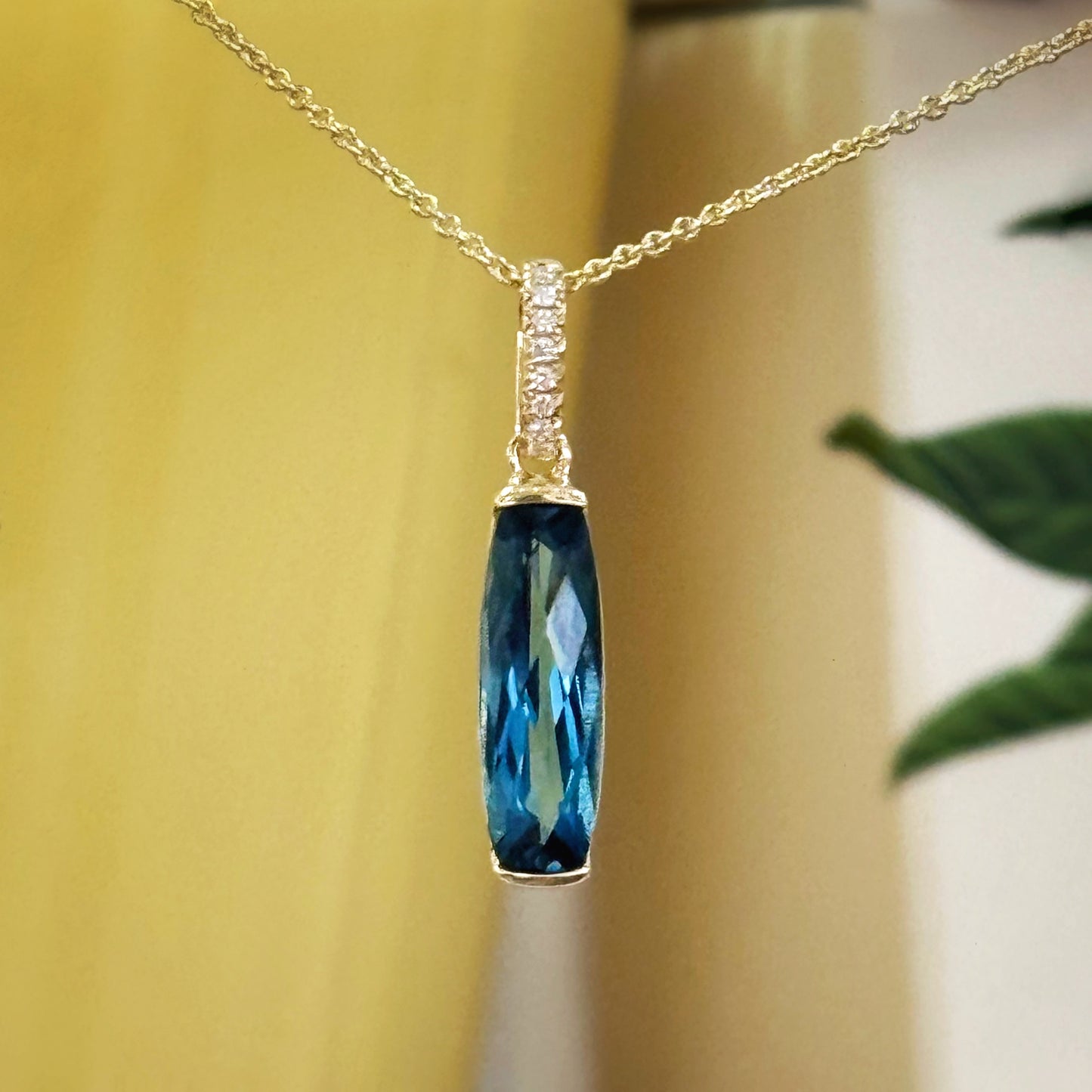 London Blue Topaz Cushion Pendant
