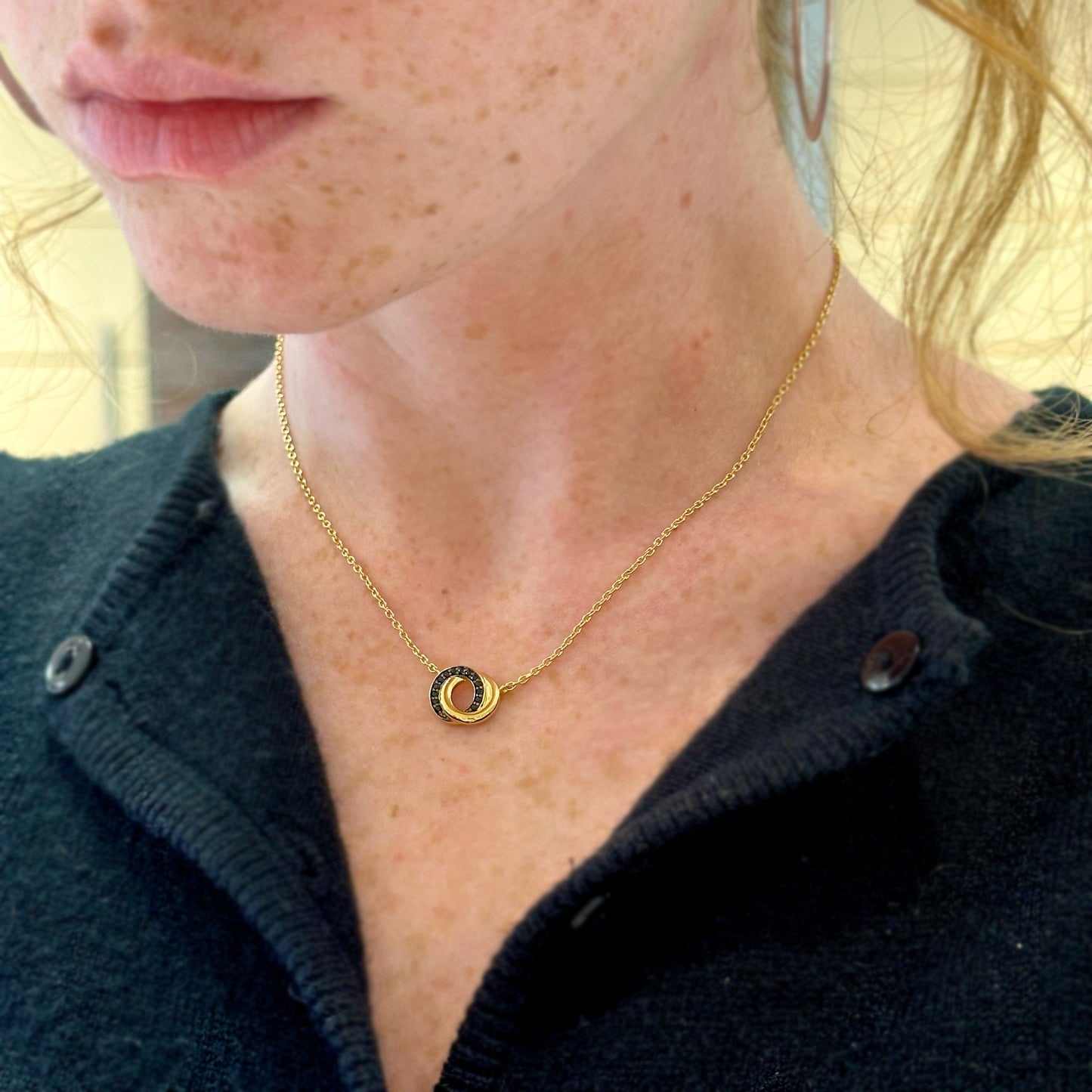 Entwined Circles Cz Necklace