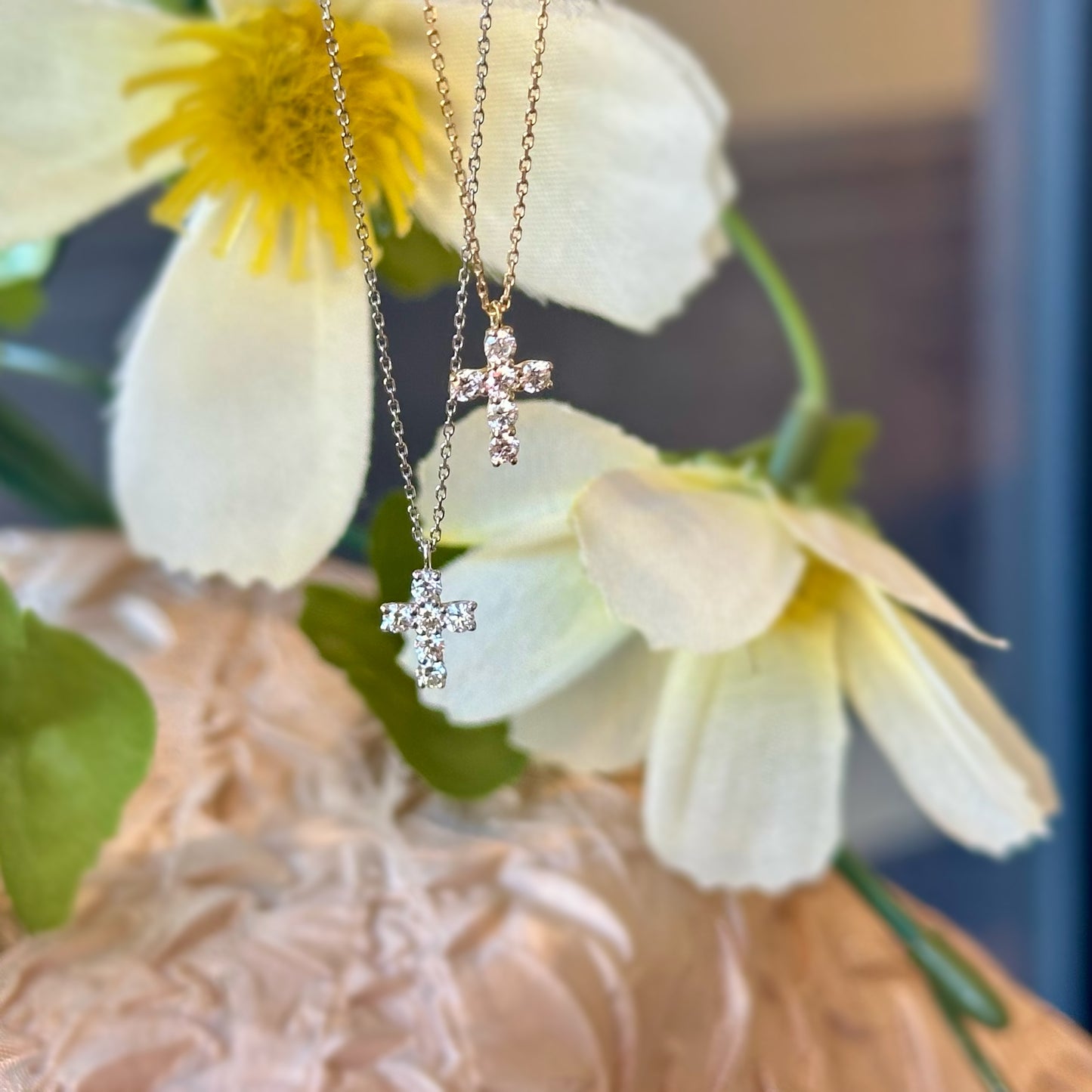 Dainty Diamond Cross Necklace
