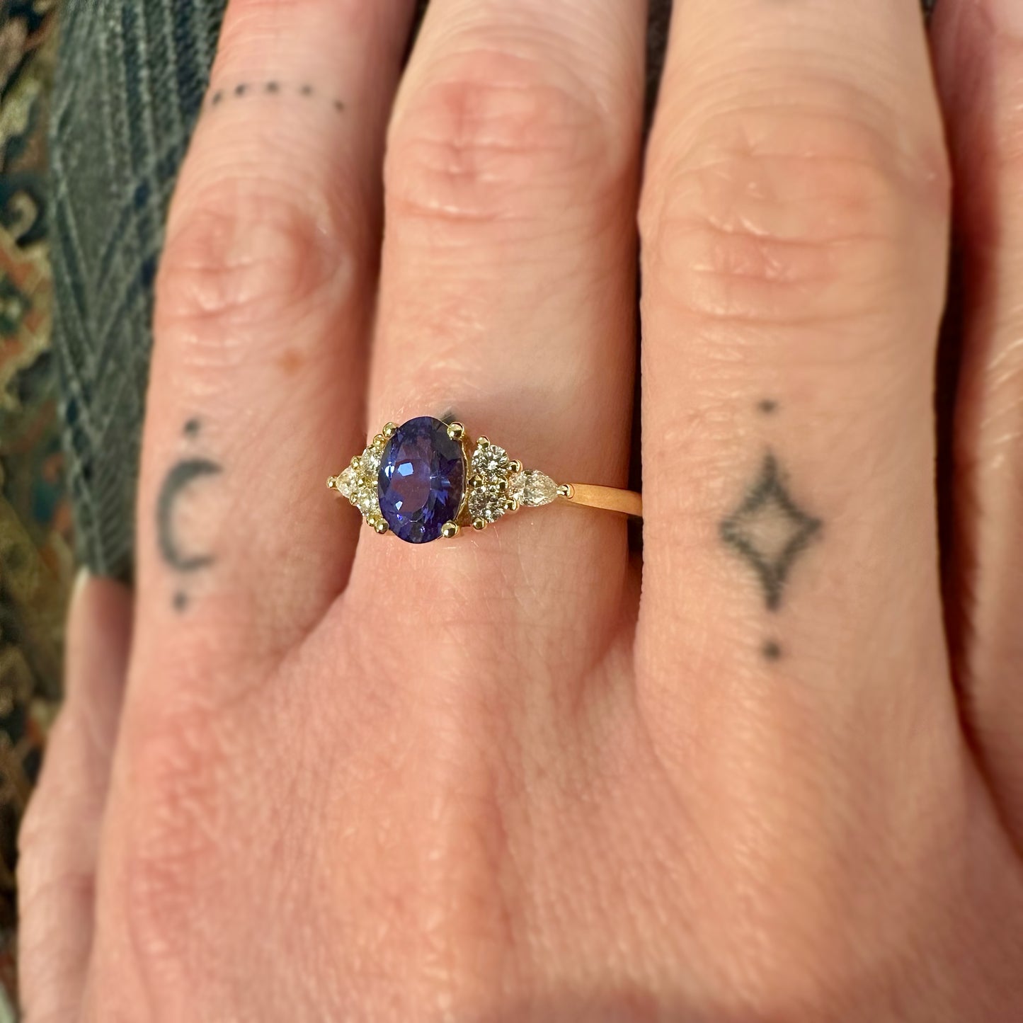 Oval Tanzanite and Diamond Ring