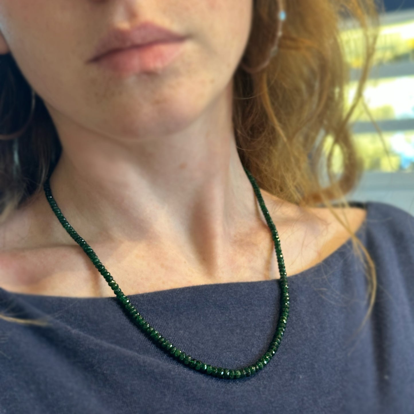 Graduated Tsavorite Bead Necklace