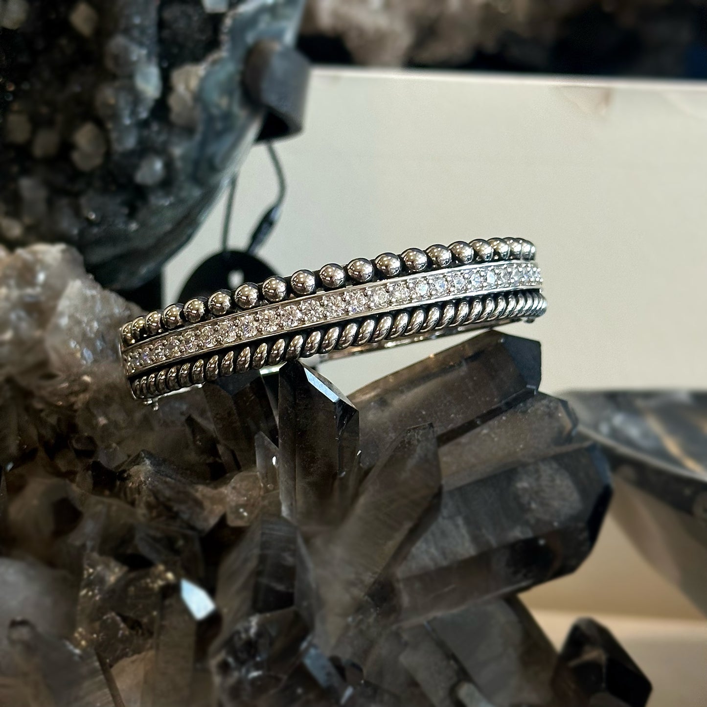 Multi-Texture Cubic Zirconia Bracelet