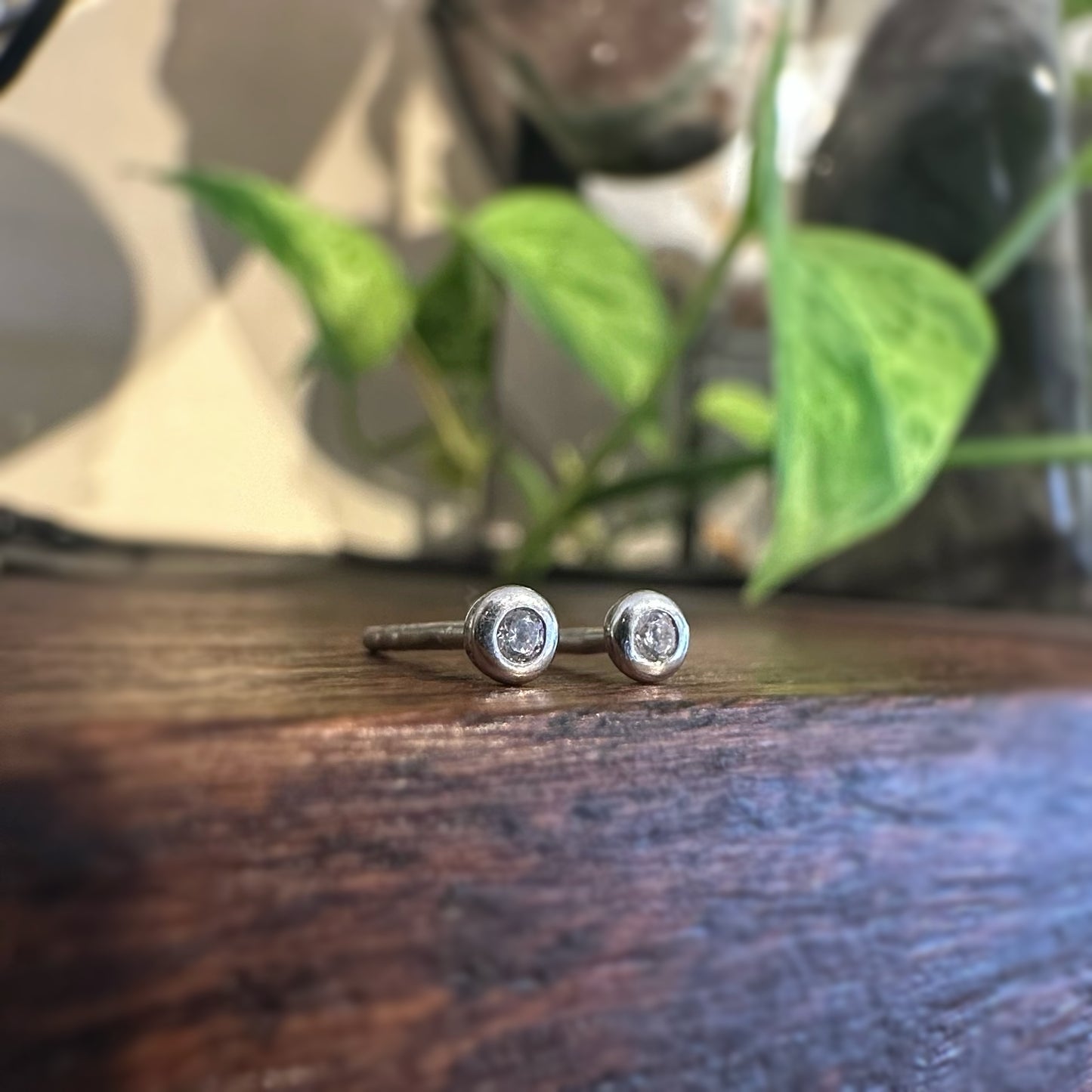 Mini Bezel Cz Studs