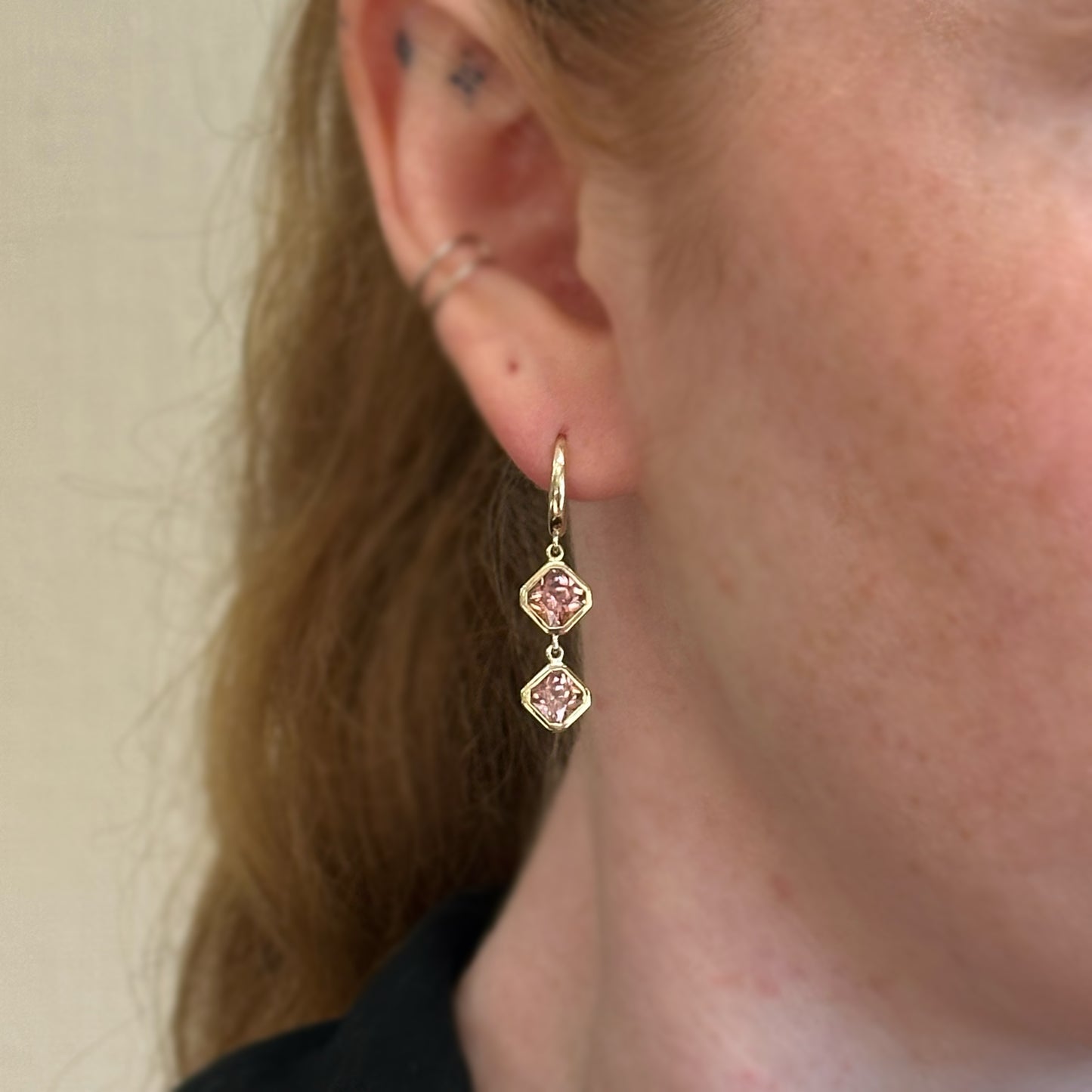 Rose Zircon Drop Dangles