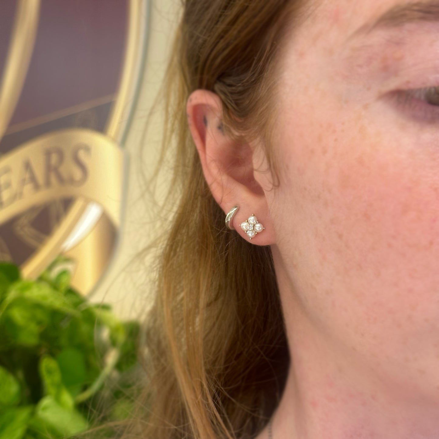 Pearl and Diamond Earrings