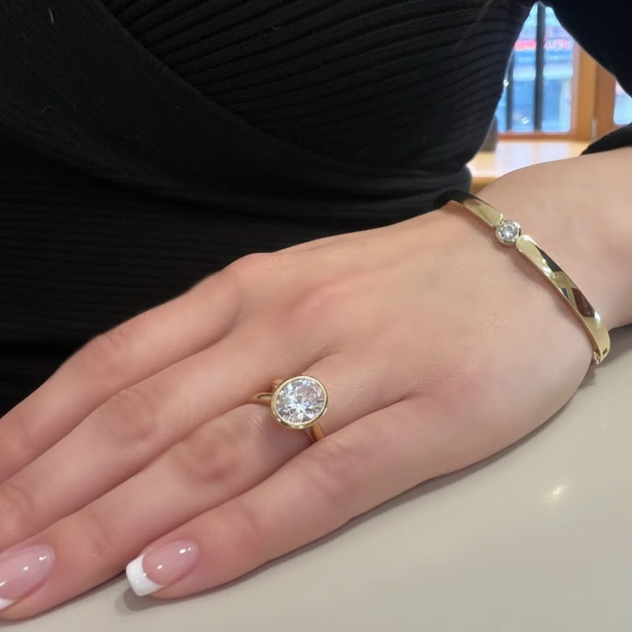 Diamond Hinged Bangle