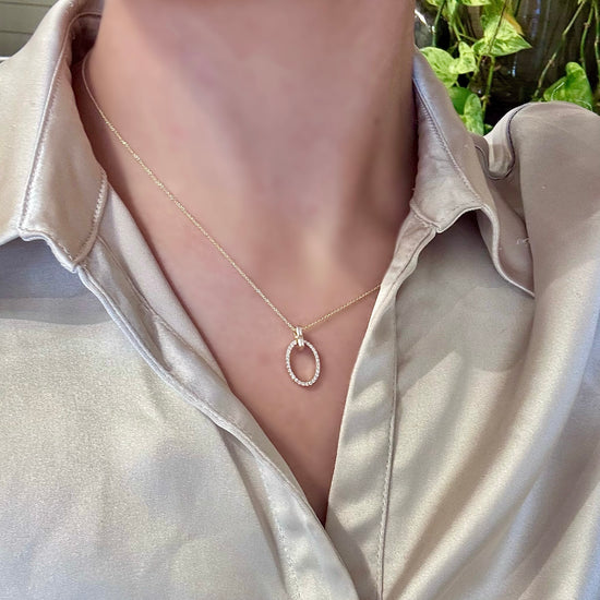 Oval Diamond Necklace