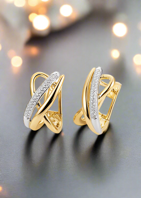 Diamond Crossover Earrings