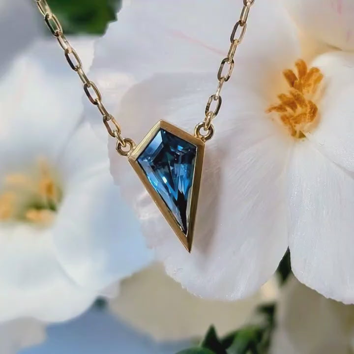 Blue Zircon Kite Necklace