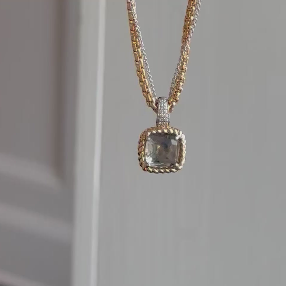 Load and play video in Gallery viewer, Grey CZ Solitaire Necklace
