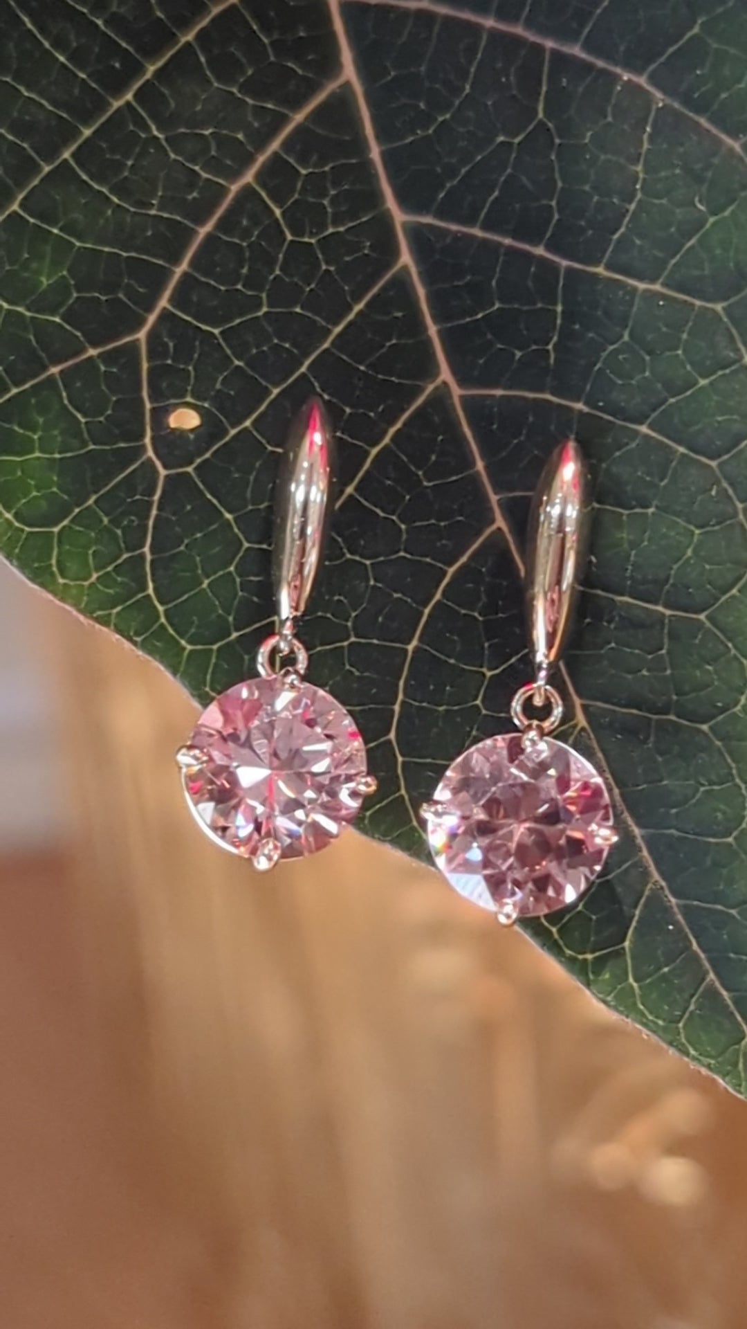 Blush Zircon Dangle Earrings