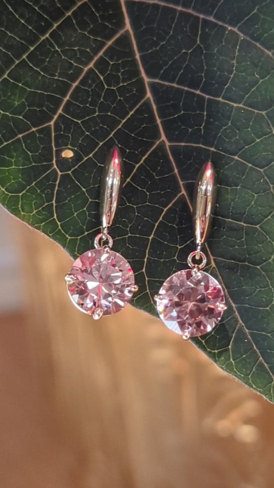 Blush Zircon Dangle Earrings