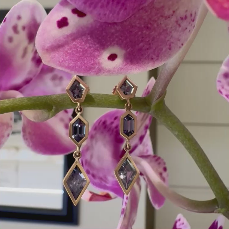 Grey Spinel Mixed-Shape Dangle Earrings