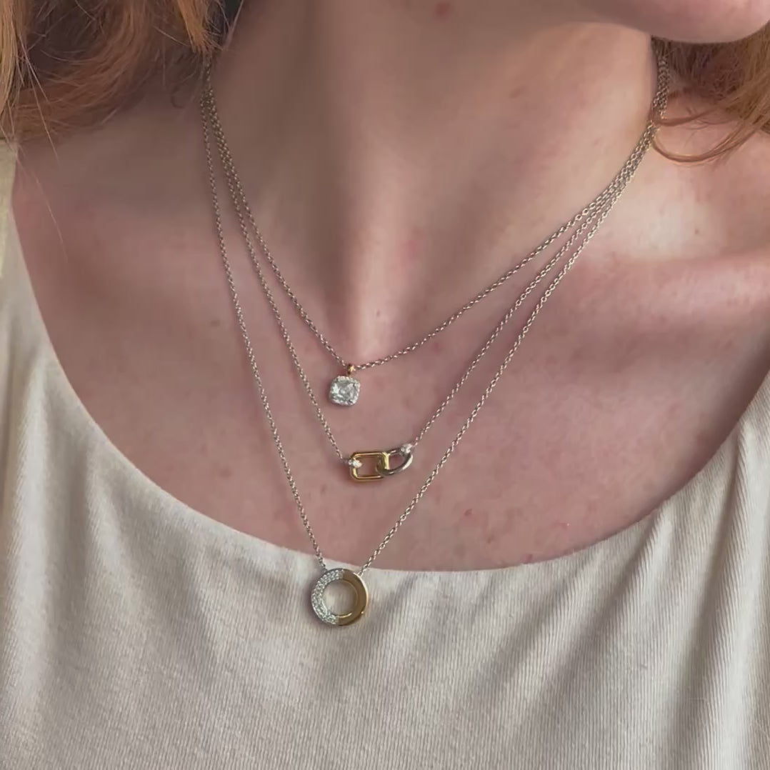 Load and play video in Gallery viewer, Contrast Circle CZ Necklace
