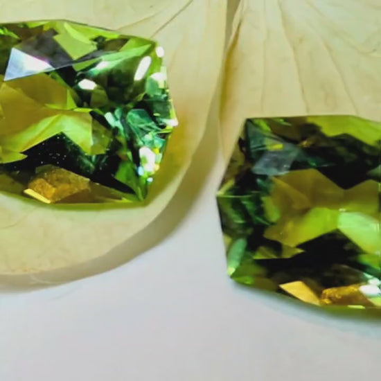 Load and play video in Gallery viewer, Peridot Fancy Pair 2=4.61ct
