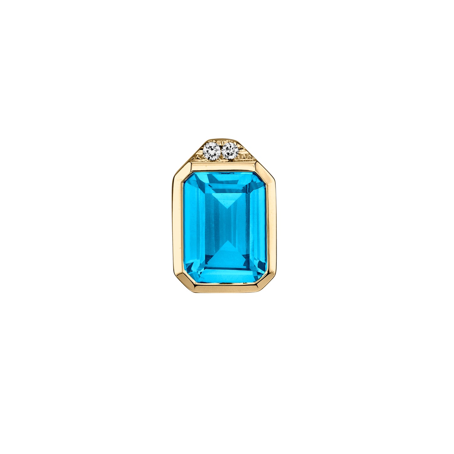 Bezel Topaz Slide with Pavé