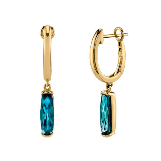 London Blue Topaz Cushion Drop Earring