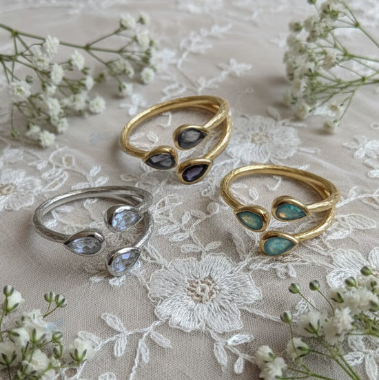 "Sparkles" Three Stone Ring