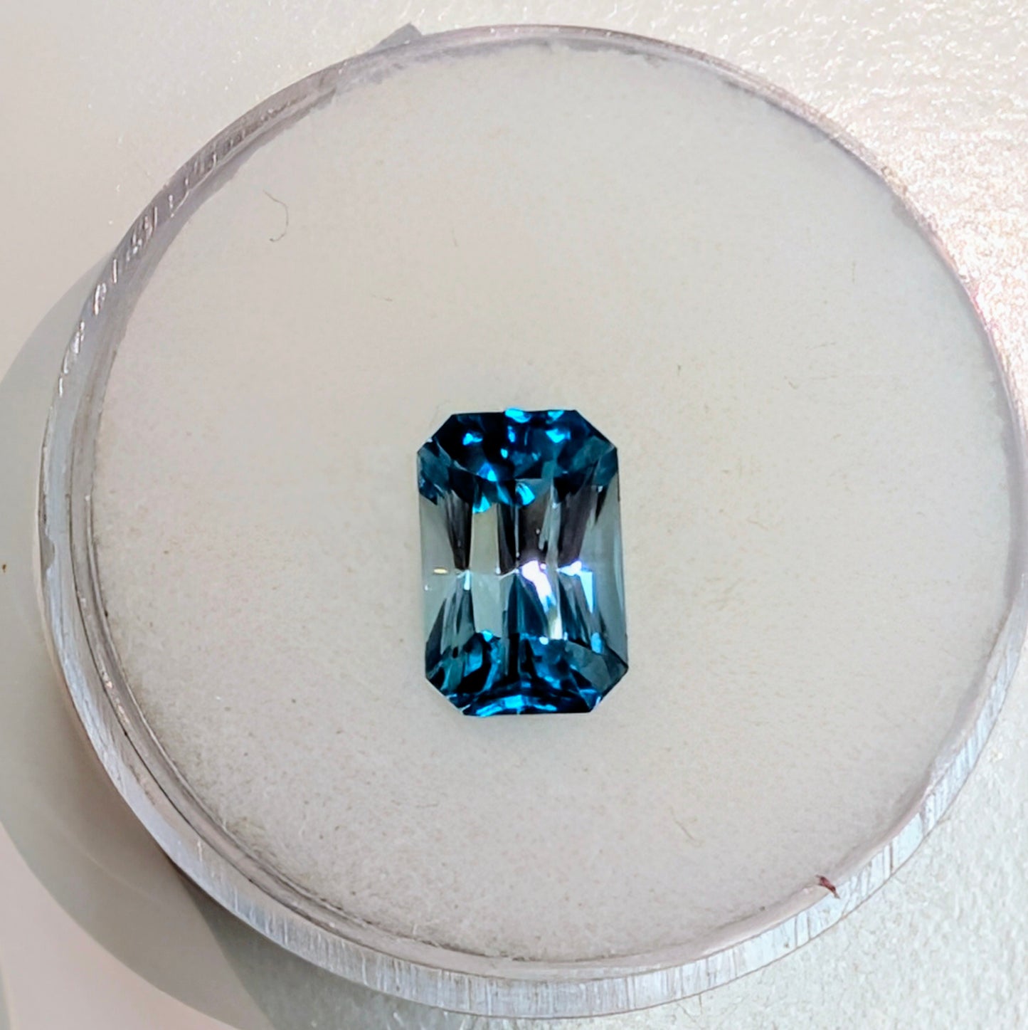Emerald Cut Blue Zircon,2.86ct