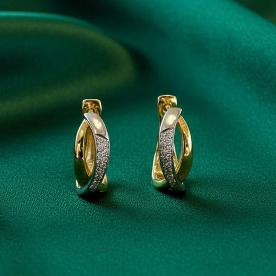 Crossover Diamond Huggies