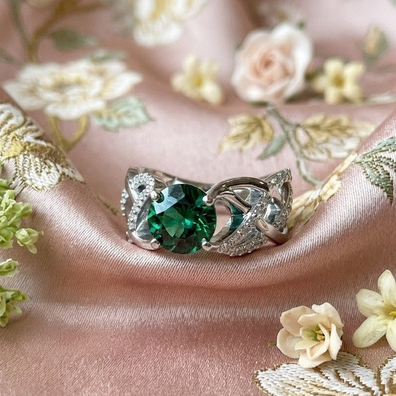 Woven Green Tourmaline Ring