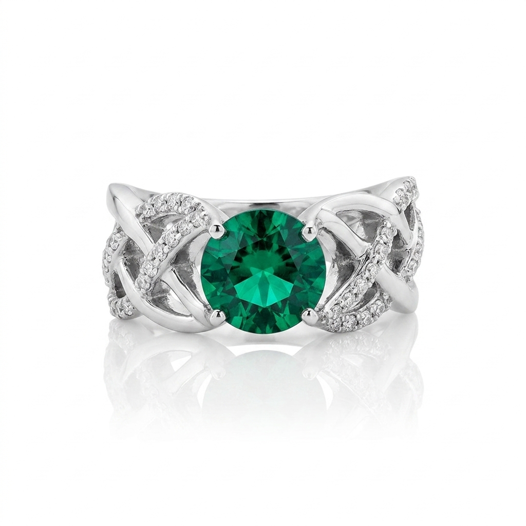 Woven Green Tourmaline Ring