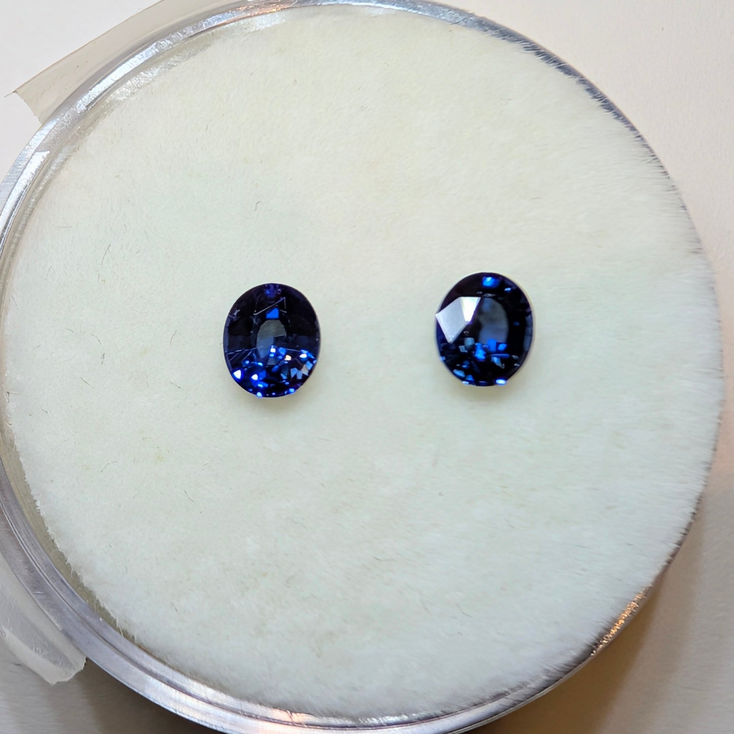 Oval Blue Sapphire Pair 2=0.54ct