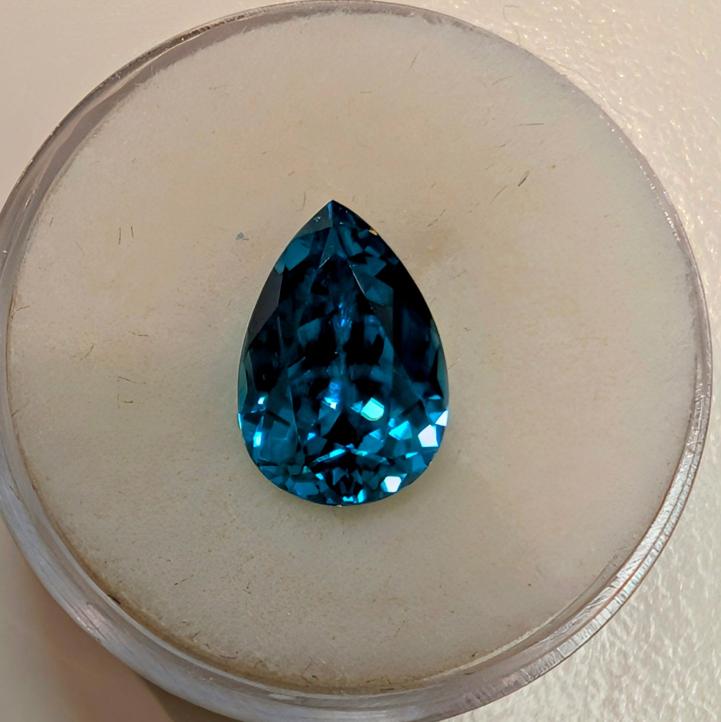 Pear Blue Zircon, 5.40ct