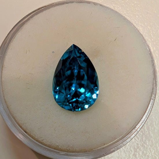Pear Blue Zircon, 5.40ct