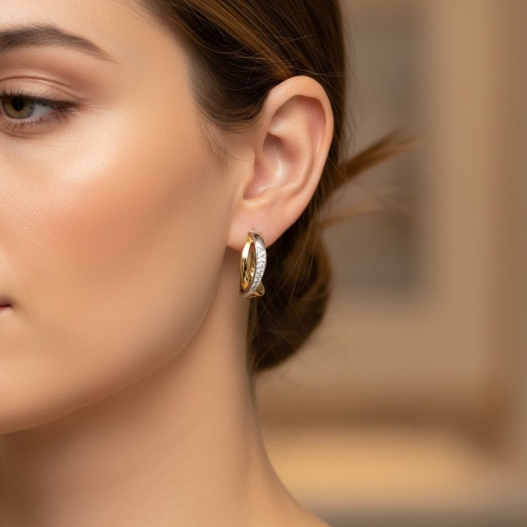 Crossover Diamond Huggies