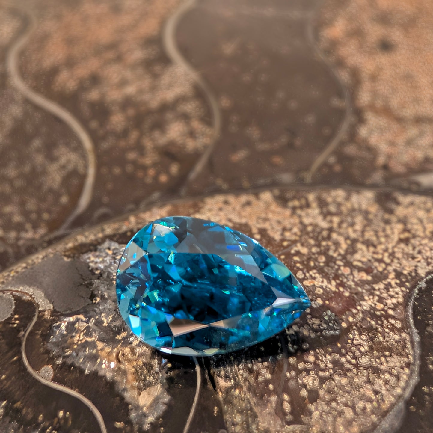 Pear Blue Zircon, 5.40ct