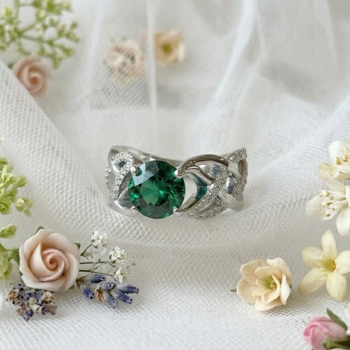 Woven Green Tourmaline Ring