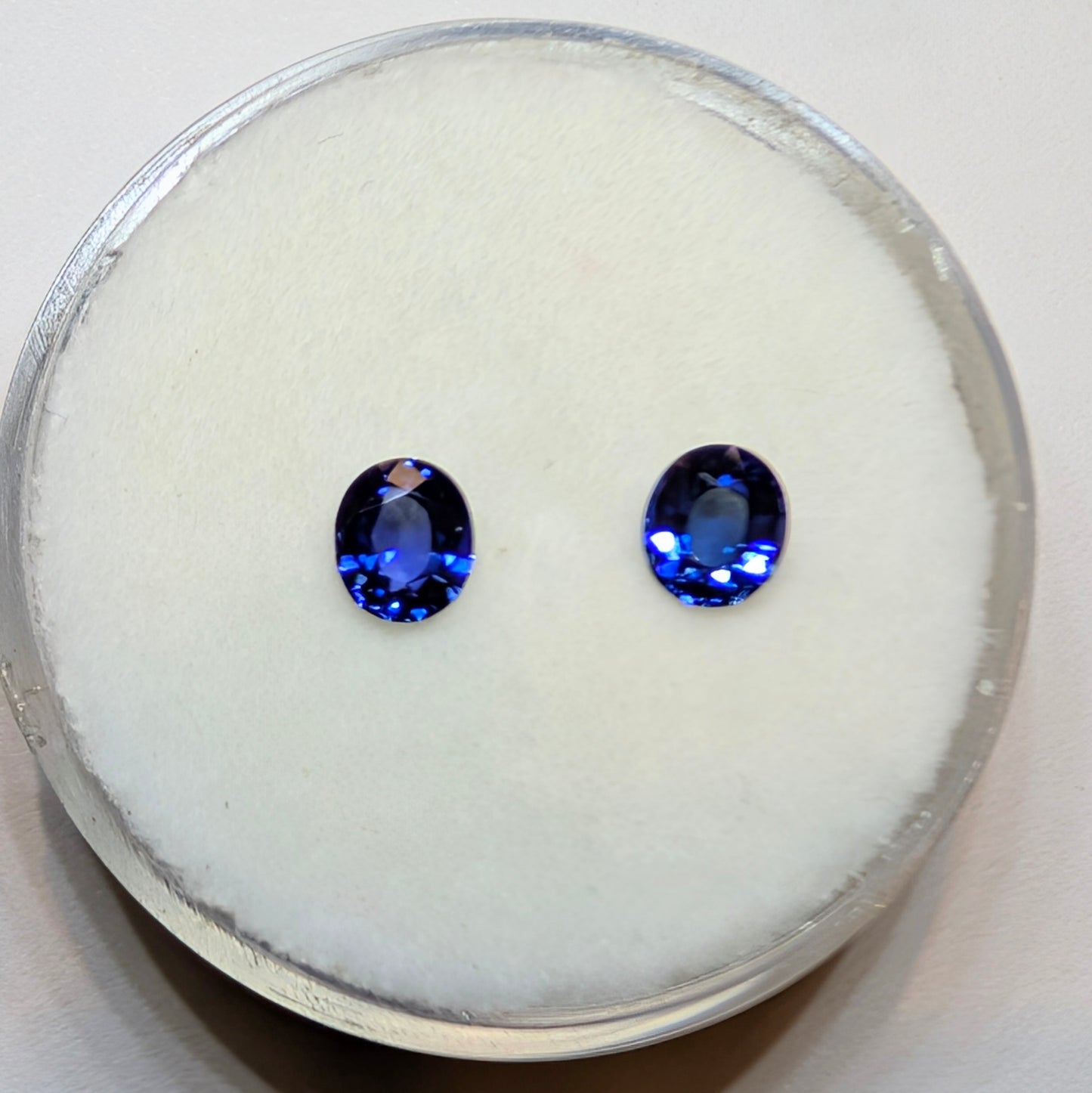 Blue Sapphire Oval Pair,  2=0.64ct