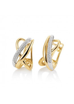 Diamond Crossover Earrings
