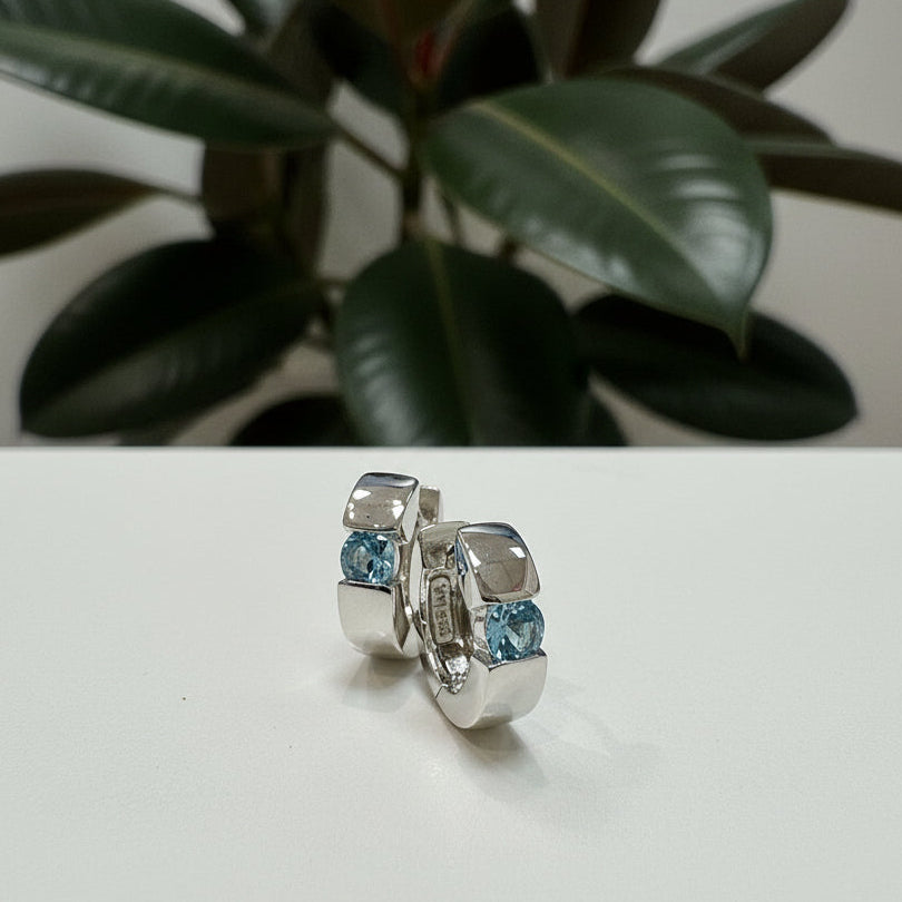 Gemstone Huggie Earrings